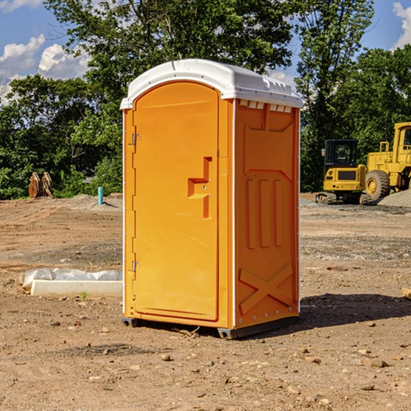 how often are the porta potties cleaned and serviced during a rental period in Granger